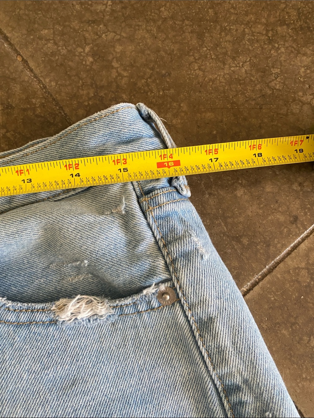 Universal Thread Light Blue Distressed Button-Front Denim Shorts - Picture 4 of 5